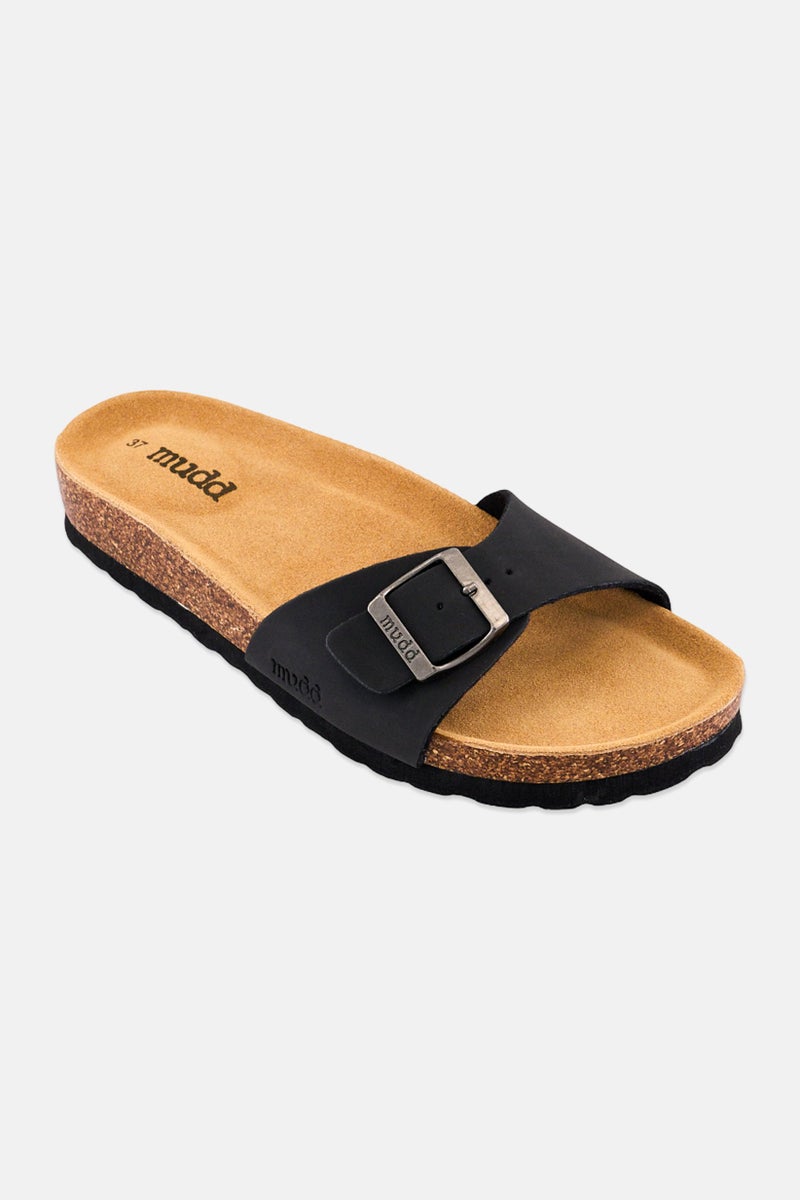 Mudd Women Slip On Cork Sandals, Black - Image 1